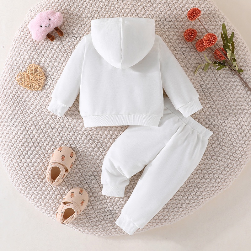 Ragazze Ragazzo 3 -24 mesi Felpa con cappuccio a maniche lunghe con lettera carina T-shirt Pantaloni lunghi Completo Set di abbigliamento per neonati Moda Abbigliamento per bambini