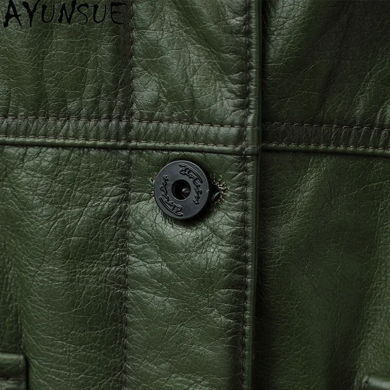 AYUNSUE Echtes Rindsleder Echtes Leder Jacke Frauen Vintage Neue in Mäntel Mode Herbst Kleidung 2024 Frau KOLDUSI SAVE KOLISA