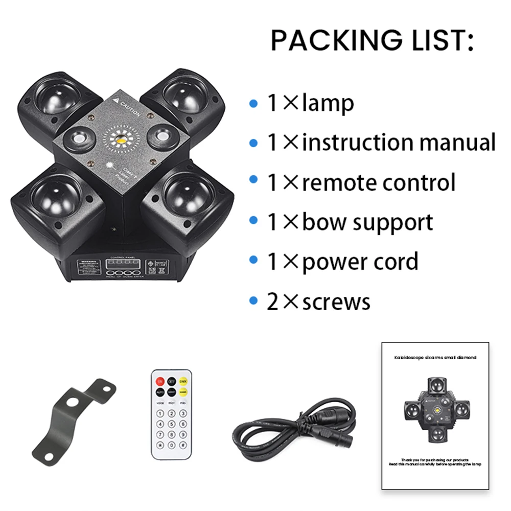 4-Arm Mini Moving Head DJ Light 48W Disco Lights Cabezas LED DMX512 Beam Strobe Effect RGBW Party Night Club Stage Light