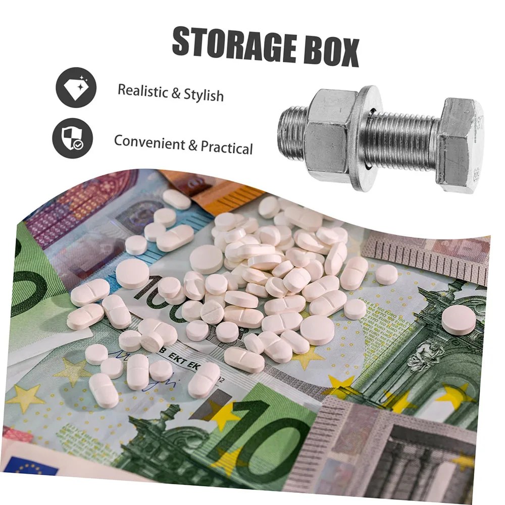 Boîte à monnaie à vis, étui à pilules caché, support de stockage d'argent à vis, cache-monnaie, petit conteneur à vis pour pilules, stockage Secret