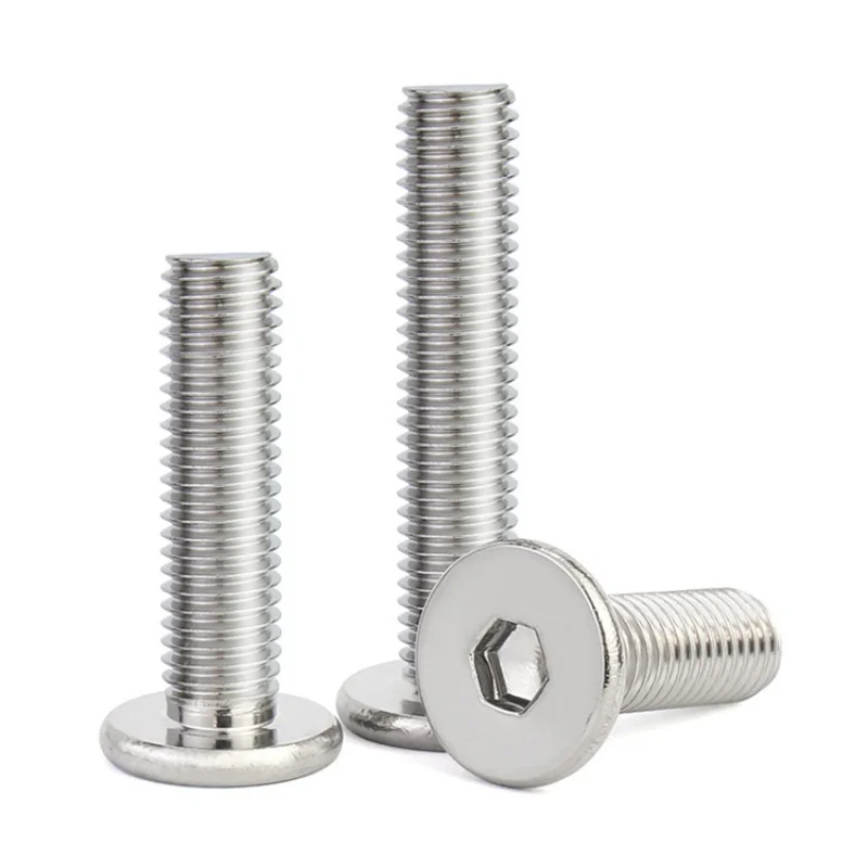 Tornillo de cabeza de oblea plana con casquillo hexagonal ultrafino de acero inoxidable 304 CM M2 M2.5 M3 M4 M5 perno de cabeza ultrafina hexagonal Allen