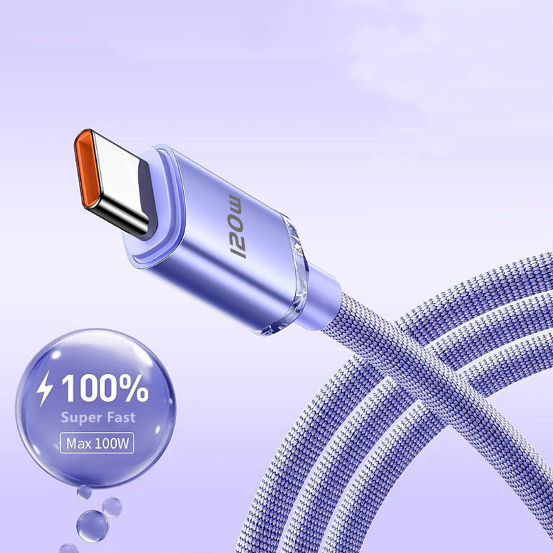 120W USB C Cable 6A Super Fast Charge Cable Phone Charger Type C Wire For Samsung Xiaomi Huawei 0.25M/1M/2M USB Type C Data Cord