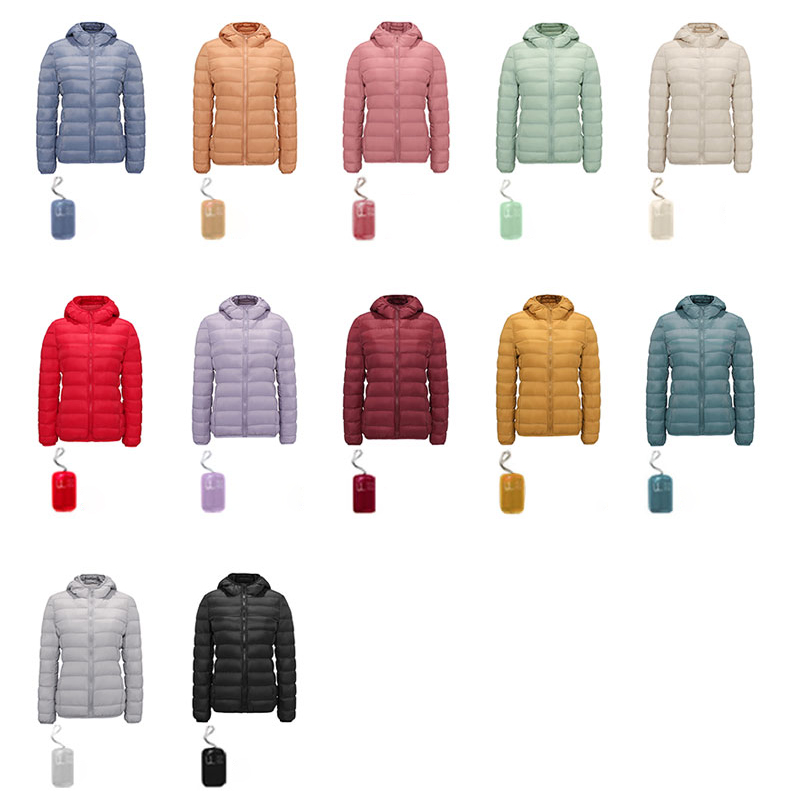 ผู้หญิงฤดูหนาว Hooded PUFFER แจ็คเก็ต ULTRA LIGHT Down JACKET WARM Coat Parka หญิงแบบพกพา Outwear Windbreaker เสื้อแจ็คเก็ต Quilted