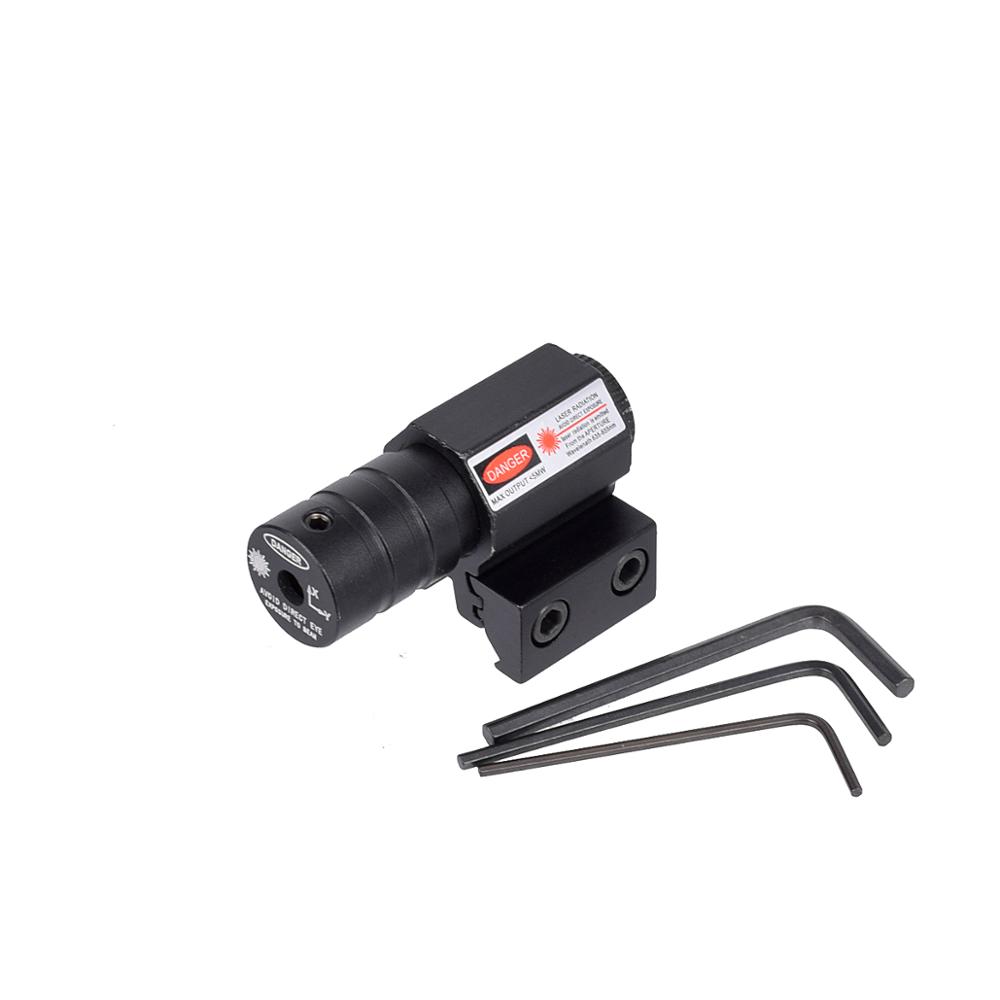 Mini Tactical Red Dot Laser Sight com Bateria, Rifle, Tiro, Caça, Arma, ajustável, 11mm, 20mm, Toy