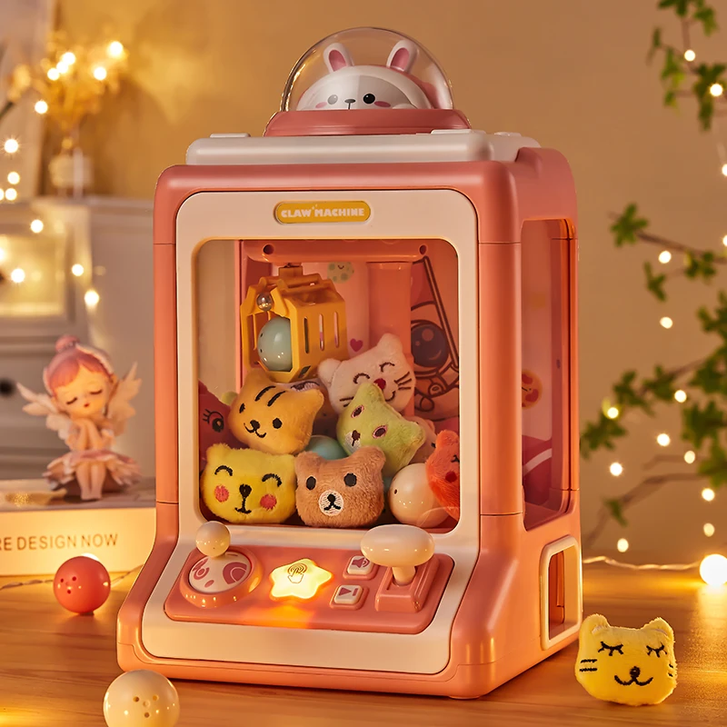 子供 DIY 電動爪マシンガールグラブミニ人形クリップガシャポン音楽クレーンゲーム子供のおもちゃ 3 年ギフト送料無料