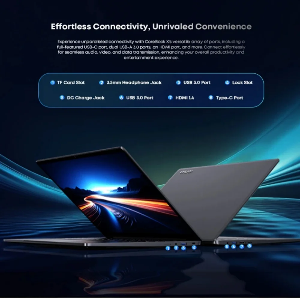 CHUWI CoreBook X 노트북 게임, Intel i5-12450H, 16GB RAM 512GB SSD, 14인치 FHD 2160 * 1440, Windows 11 노트북 PC, 1TB SSD 확장