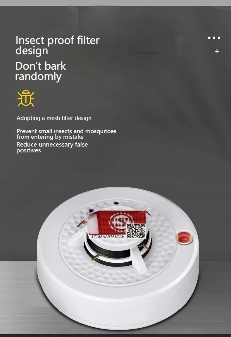 Smoke detector, smoke sound and light alarm, fire prevention, general induction alarm bell detector for firefighting