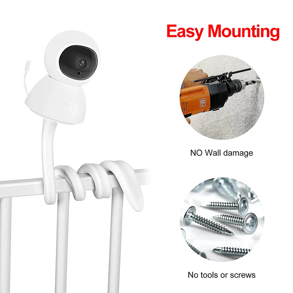 Soporte de cuello de cisne de hilo, soporte para cámara, soporte multifuncional de silicona para Monitor de bebé, soporte ajustable para Monitor de bebé