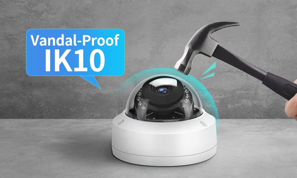 Telecamera IP POE 8MP 4K IK10 Antideflagrante Esterna H.265 Onvif Cupola in metallo CCTV Protezione di sicurezza Video sorveglianza 4MP