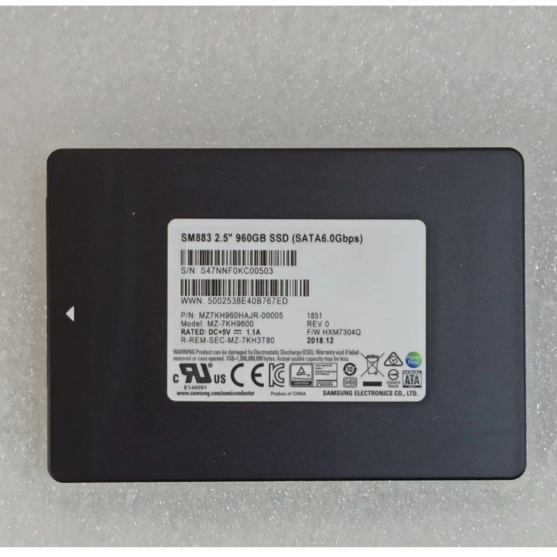 Original SM883 1.92TB 960GB 480G SATA Enterprise SSD Ultra-Durable Suitable for Samsung
