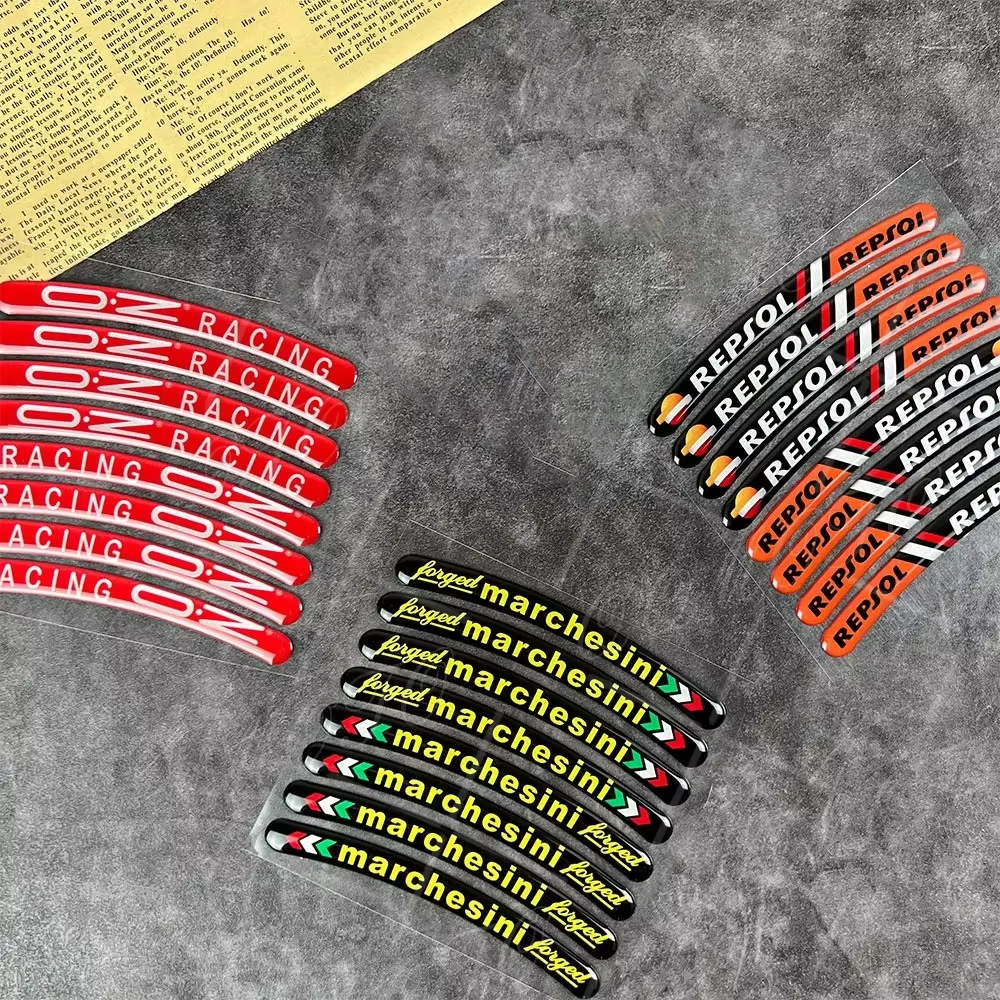 3D гелевая наклейка на ступицу колеса мотоцикла, светоотражающая лента в полоску обода для REPSOL Benelli GSXR Ducati Marchesini OZ