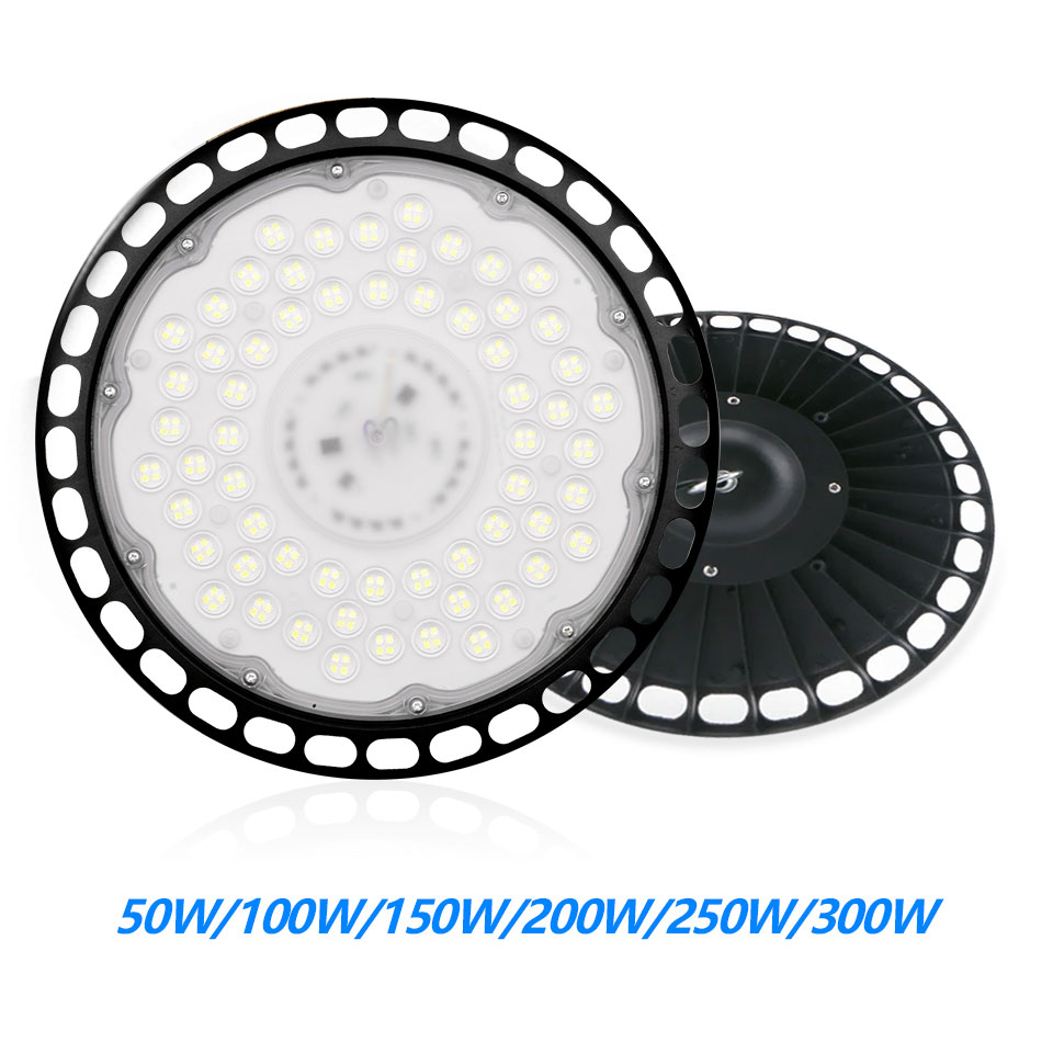 Luces LED OVNI superbrillantes de 100/150/200W para techo alto, lámparas impermeables para comercial, Industrial, para mercado, almacén, garaje, taller y garaje