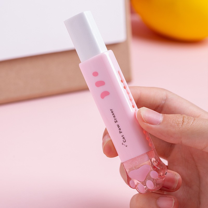 Kawaii Retractable Eraser Cute Cat Korean Stationery Rubber Drawing Erasers Children's school supplies Office