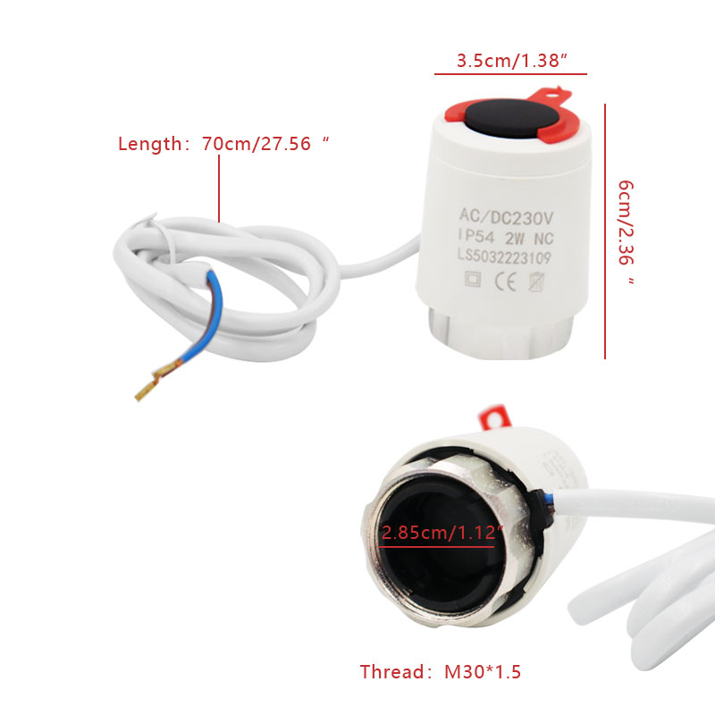 Radiador térmico bonde do atuador 230v para a válvula n58a do nc do aquecimento underfloor do coletor