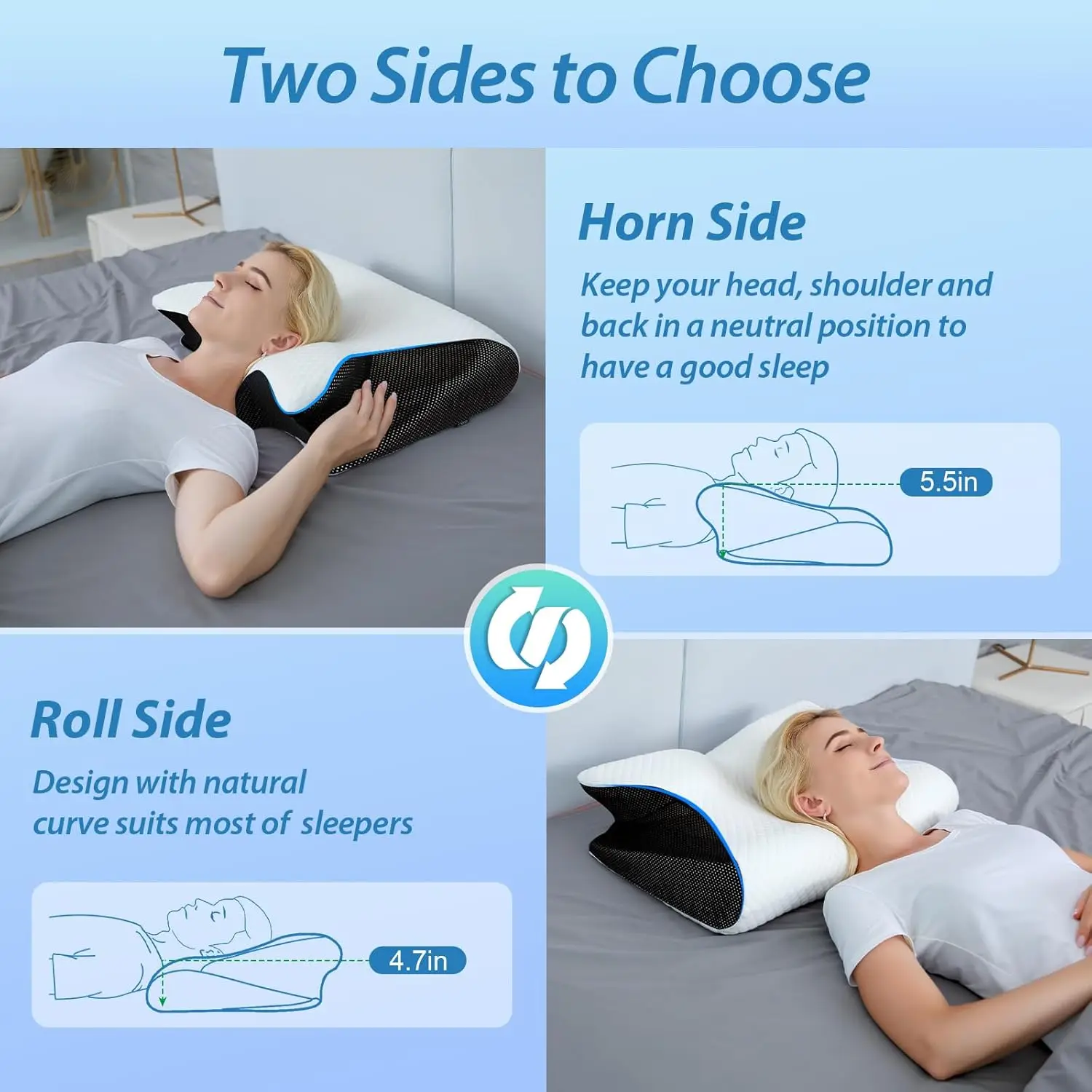 Ergonomisches Snackkissen aus Baumwolle mit bequemem Schlafdesign, weich und leicht, perfekt für Seiten-, Rücken- und Bauchschlaf