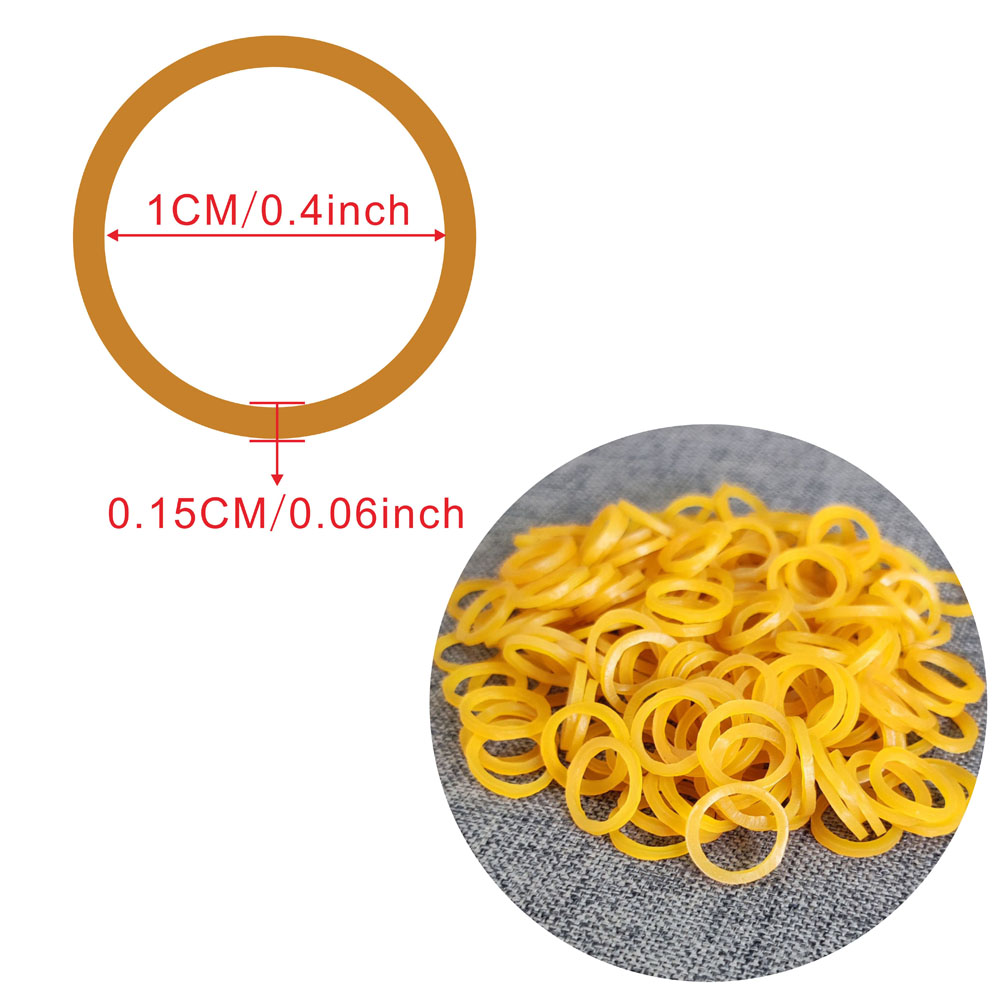 1000 pz Giallo O Anelli Elastici 1 CM/0,4 pollici Anello di Gomma Elastica Estensibile Anelli In Lattice Forniture Per Fascia Estensibile