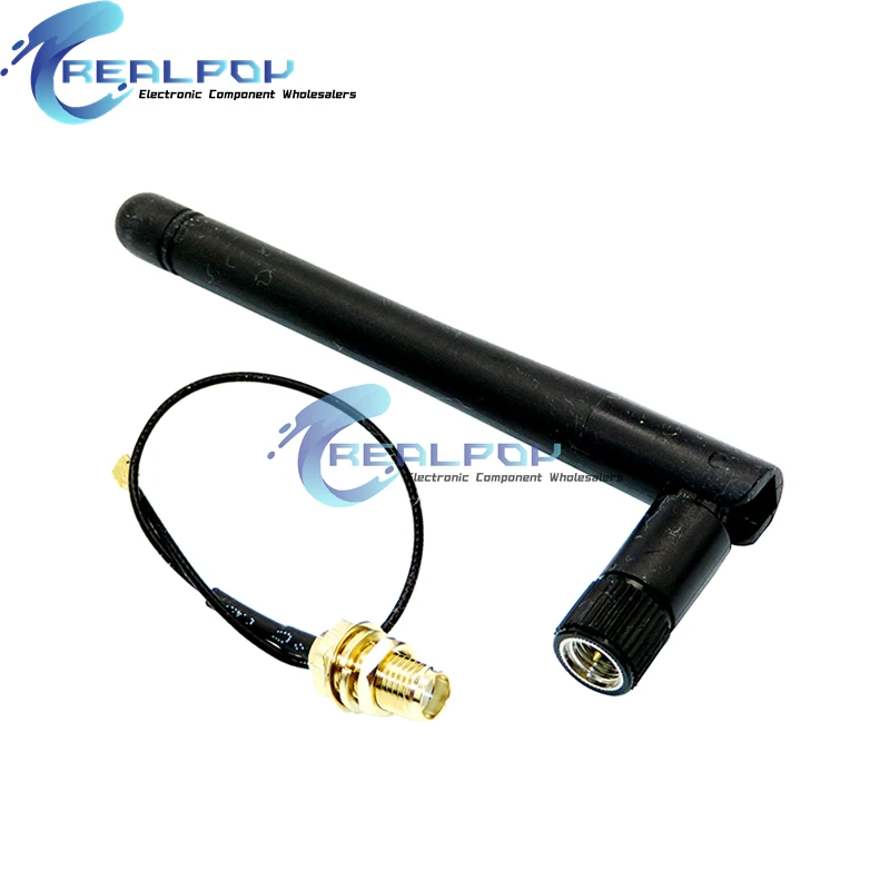 Antena aérea 2,4 GHz 3dBi WiFi 2,4G, SMA-KY, enrutador inalámbrico macho + 17cm PCI U.FL IPX a SMA-KY, ESP8266 ESP32 Cable flexible macho