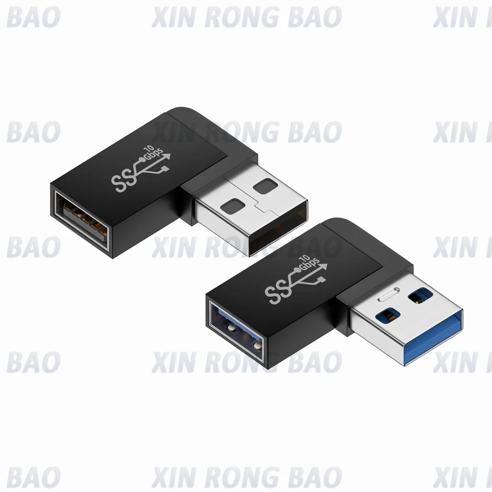 Adattatore a gomito verso l'alto USB da 10 Gbps per connettore per PC portatile convertitore adattatore di estensione ad angolo retto da 90 gradi USB 3.0 maschio a femmina