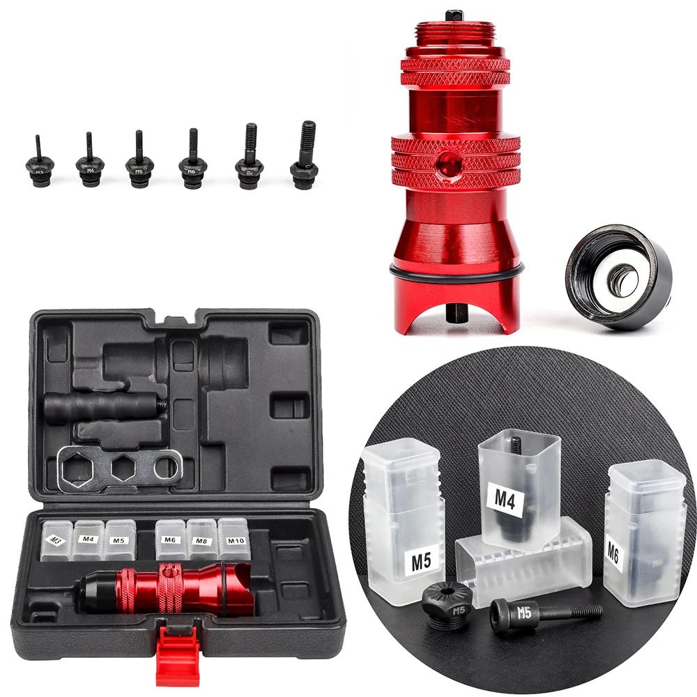 M3 M4 M5 M6 M8 M10 電動リベットナットガンアダプター、インサートナットリベットツール、ツールボックス、家庭用高品質リベットナットガン