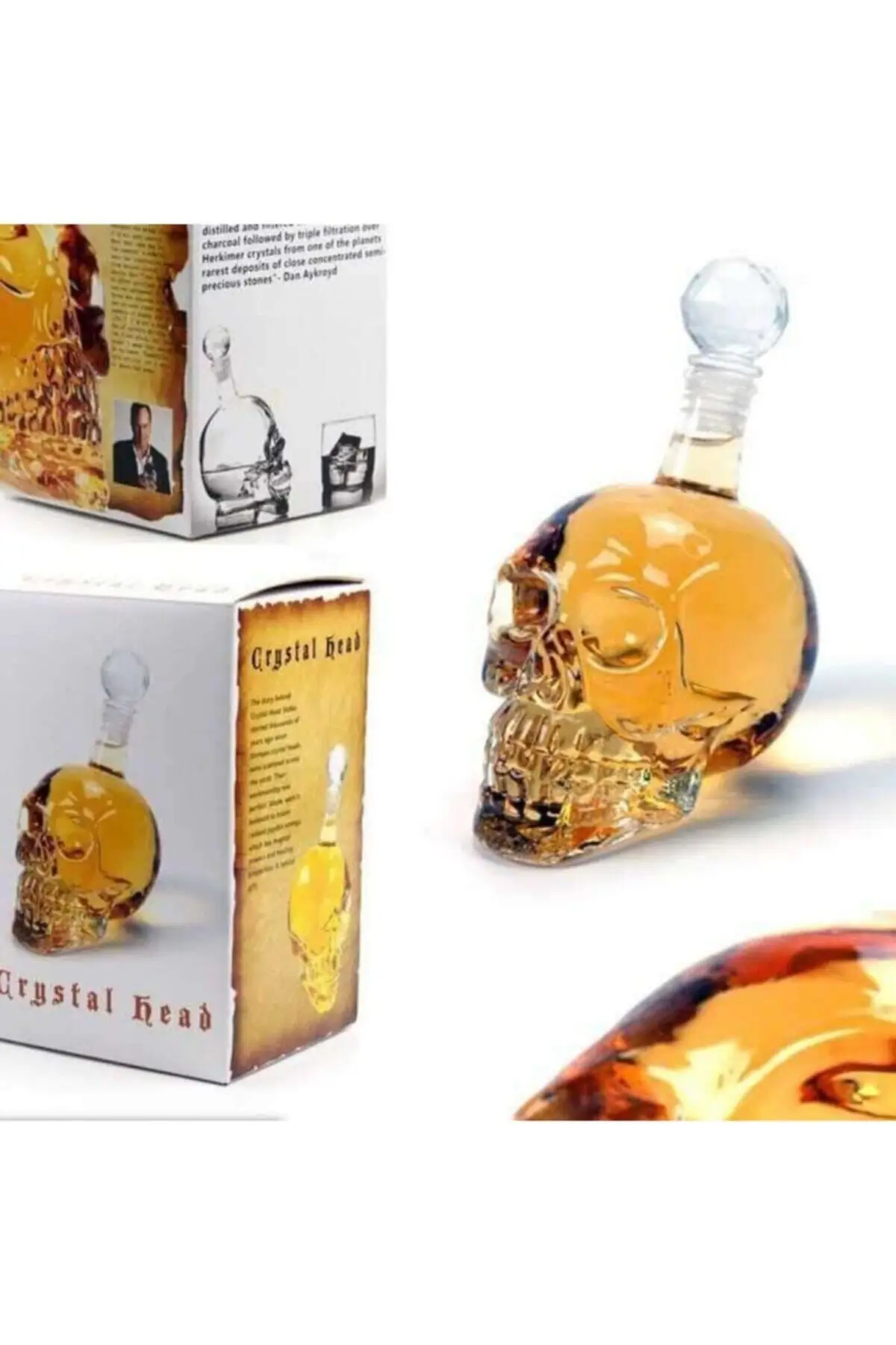 Botol Kepala Kristal Kering 550Ml dan Set Tatakan Gelas 4 Buah