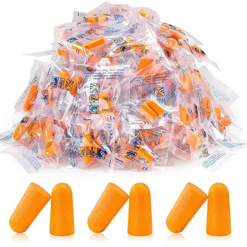 Tapones para los oídos antiruido, tapones para los oídos de espuma suave para trabajo, estudio, sueño, viajes, avión, reducción de ruido, empaquetados por separado, 10/20/50 pares