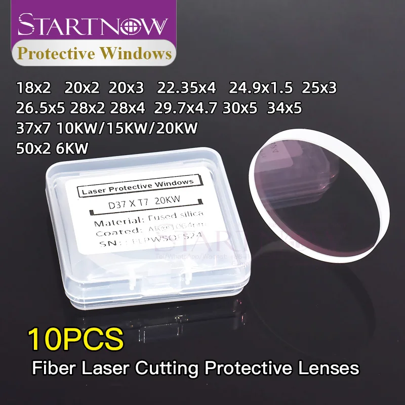 10 Pieces Fiber Laser Protective Lens 18x2 20*2 24.9x1.5 27.9*4.1 30x5 37*7 1064nm Optical Lenses Protec Windows Lens