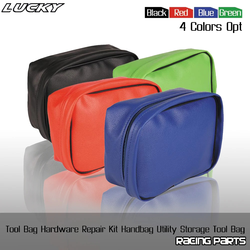 Bolsa de ferramentas traseira para motocicleta off road, kit de armazenamento de couro pu, à prova d'água, durável para honda crf150 crf250/450 xr250r xr350r xr600