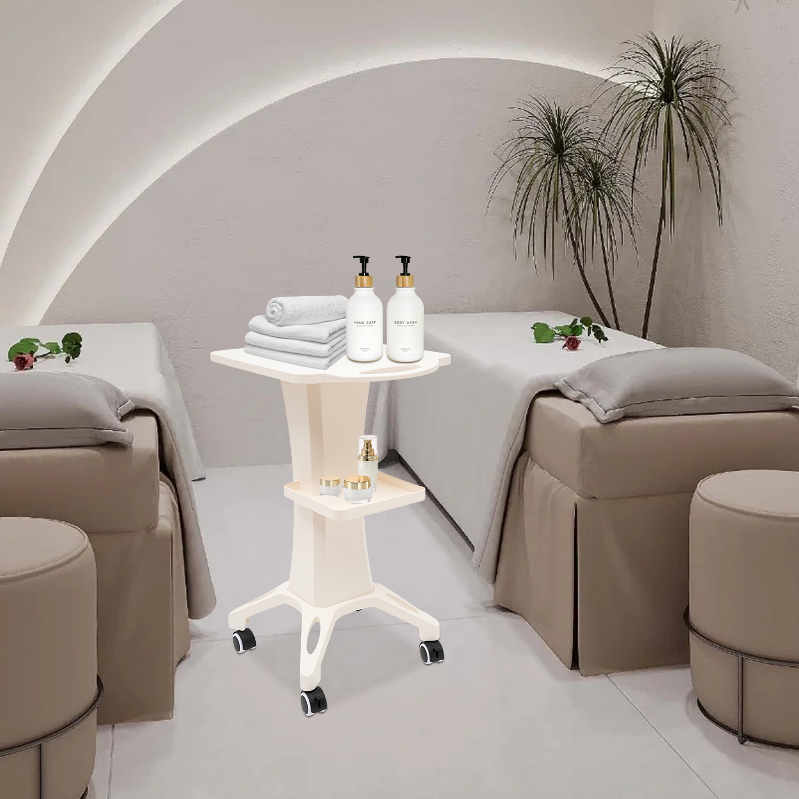 Chariot roulant pour salon de beauté, support de chariot de spa avec roue, étagère de rangement pour barbier, équipement de tatouage