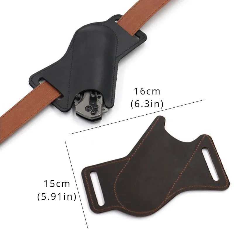 Funda de almacenamiento antiarañazos de cuero, cuchillo plegable, cinturón, soporte de Clip, paquete de cuchillos de bolsillo, herramientas para acampar, 1 Uds.