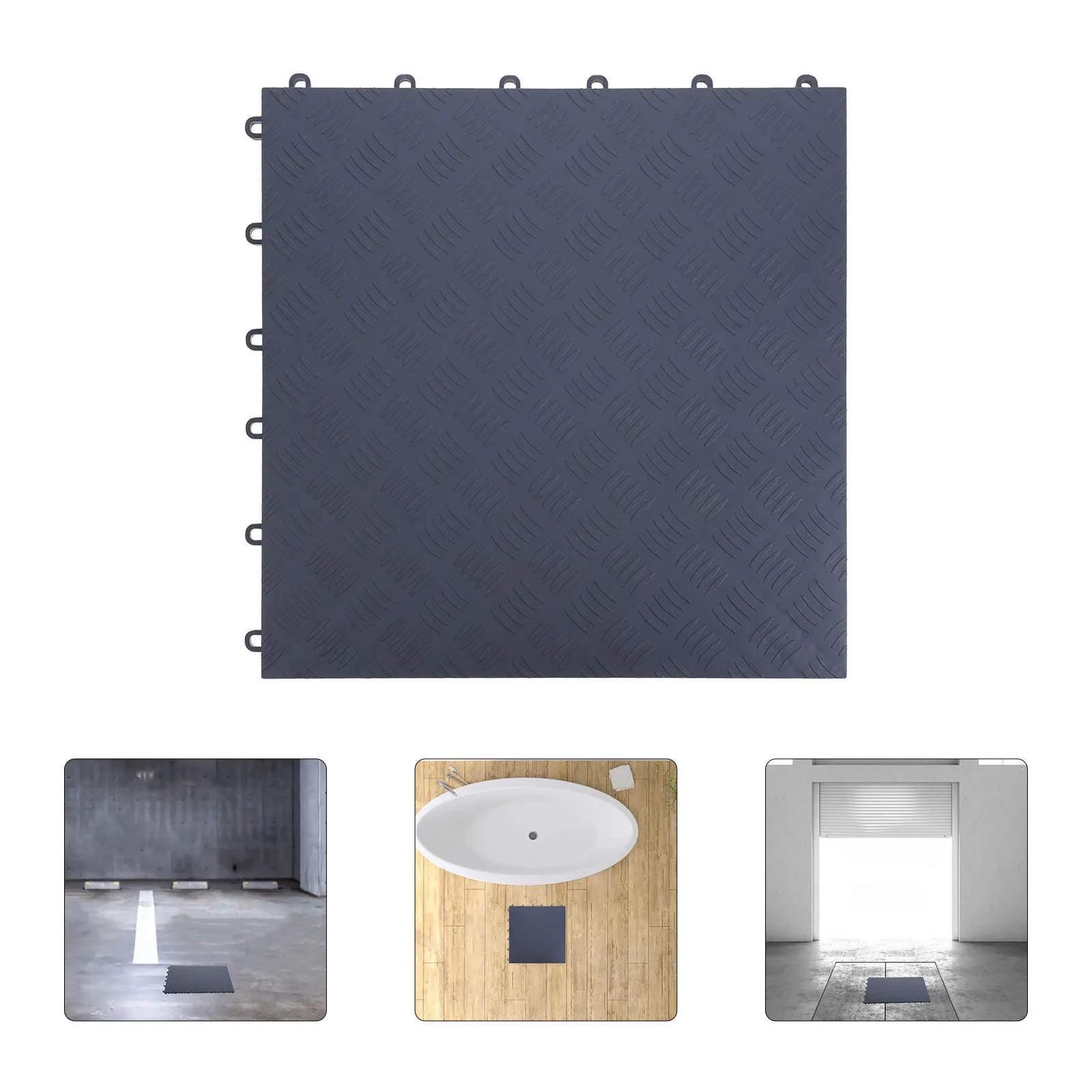 Azulejos entrelazados para suelo de garaje, paneles de plástico antideslizantes para cubiertas de gimnasio en casa, fácil instalación DIY, Material seguro, 120x120cm