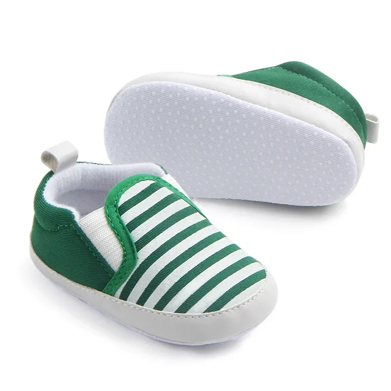 6 เดือน 1 ปี Little Boys รองเท้า Navy Stripe รองเท้าเด็กทารกแฟชั่นสาวน้อย First Walkers Soft Sole Pre Walker
