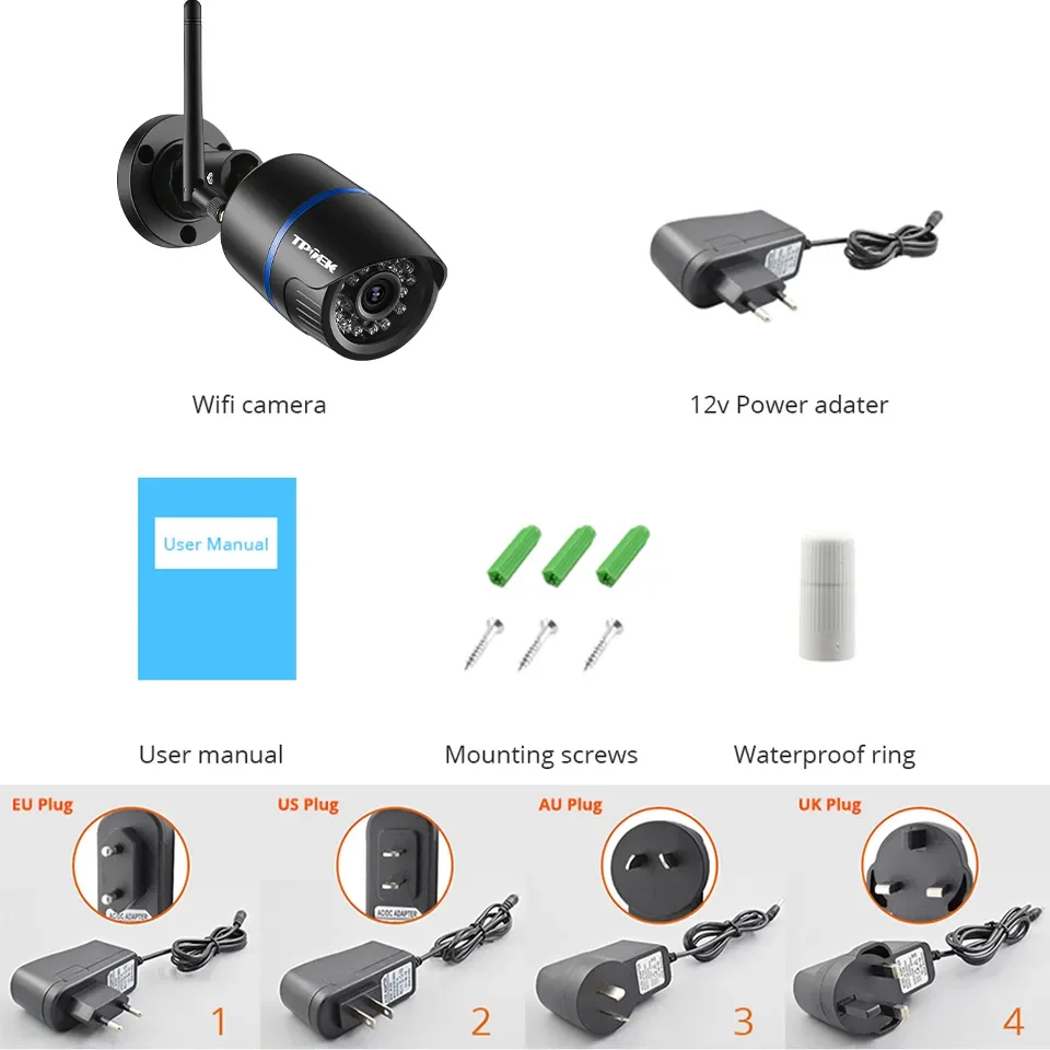 Telecamera IP 4MP 1080P Telecamera di sicurezza WiFi esterna Video sorveglianza wireless Wi Fi Bullet CCTV HD Camara CamHipro CamHi Cam