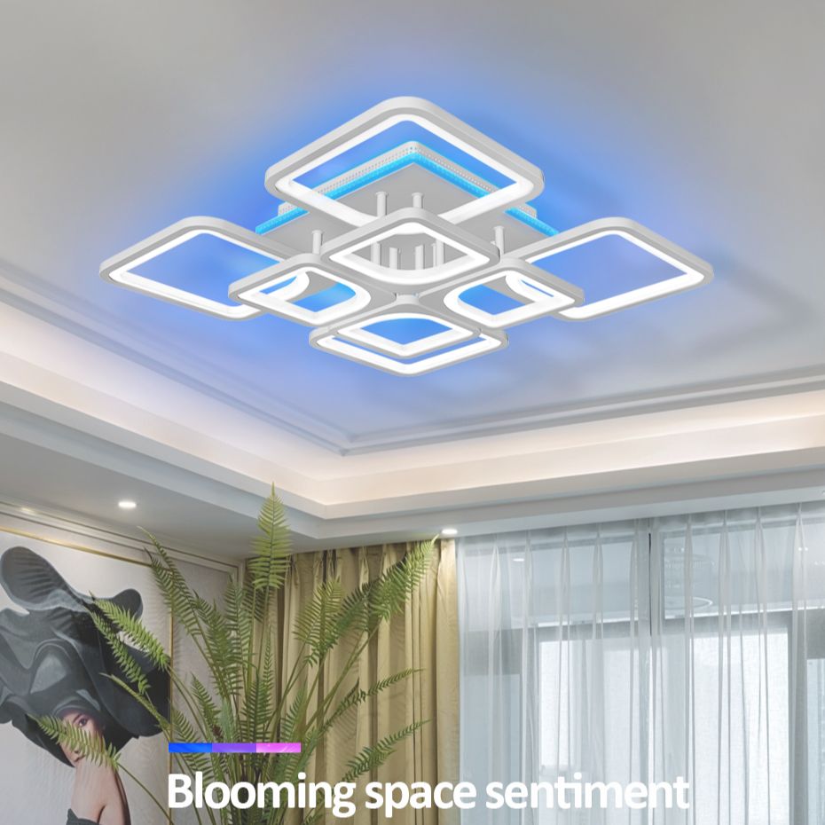 IRalan quadratische Metall Smart Decken leuchte dimmbare LED-Licht mit Fernbedienung Glanz Innen beleuchtung für Wohnzimmer Dekor