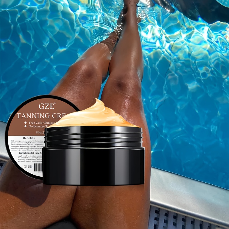 GZE 夏スキンセルフタンニングクリームサンレスセルフタナー顔ボディ用ナチュラルグローボディブロンザー簡単に使用できるブロンズローション 80 グラム