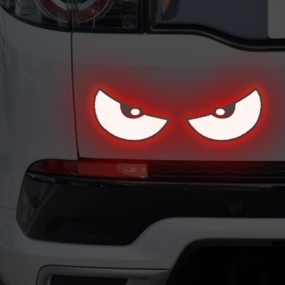 2 sztuki / zestaw odblaskowych naklejek samochodowych Kask motocyklowy Popraw widoczność i bezpieczeństwo swojego pojazdu za pomocą naklejek Devil Eye