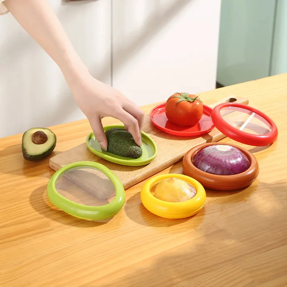 Reusable Food Saver Box Fruit Preservation Seal Cover Half Cut Fruit Freshing Retractable Film Storage Container Kitchen Tools