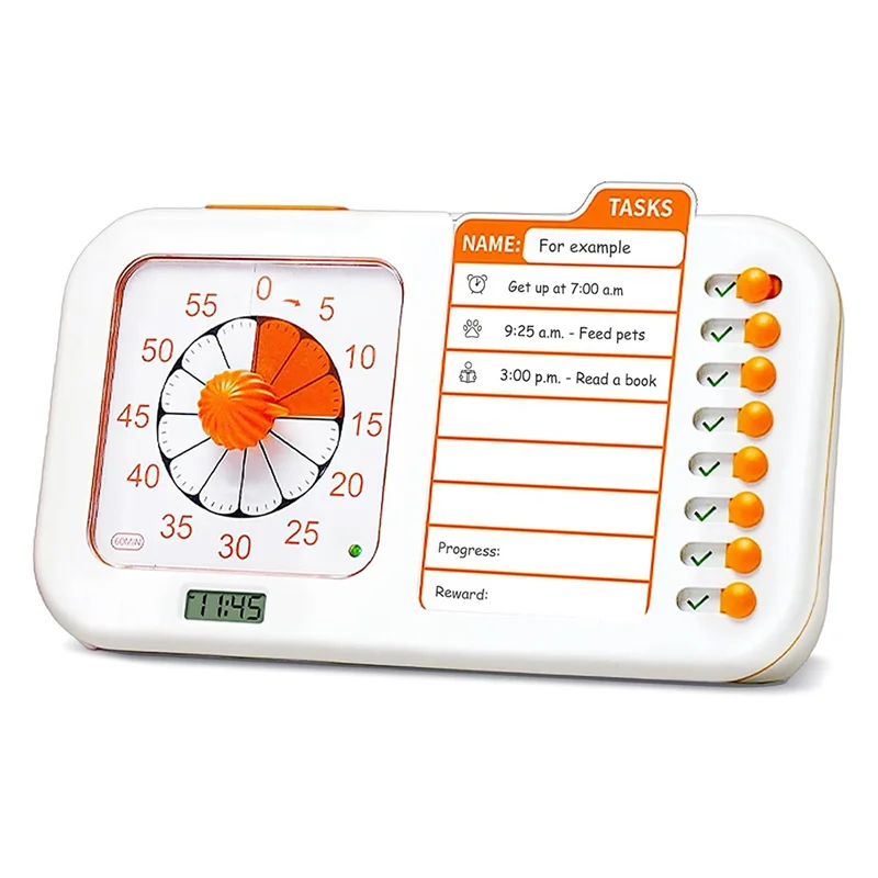 Temporizador visual TDAH B37B-3-en-1 para niños y adultos con tablero de planificación, temporizador de tareas, tabla de tareas y planación de horario visual