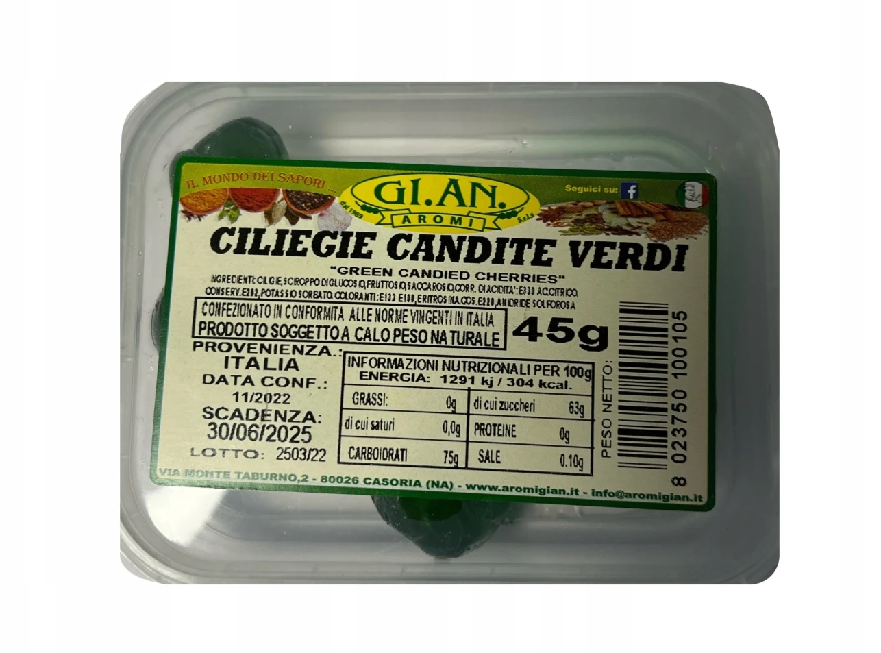Kandierte ciliegie verdi grüne Kirschen 45g-gi. an