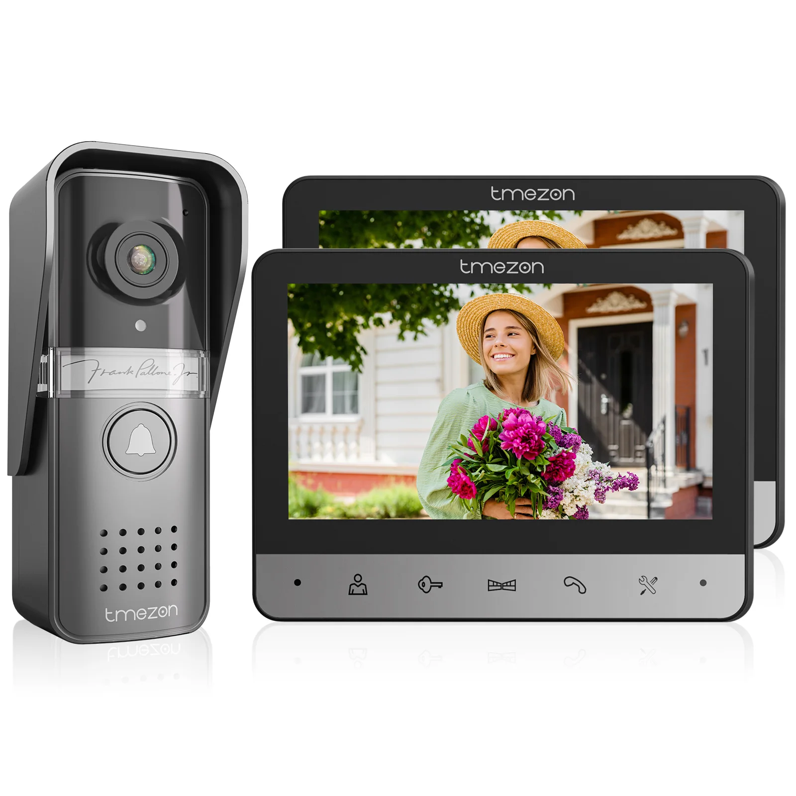 TMEZON videodeurtelefoon 4-draads, intercom met deurbel, deurtelefoon met camera, 7 inch kleurendisplay, 120 °   Breedbeeldcamera