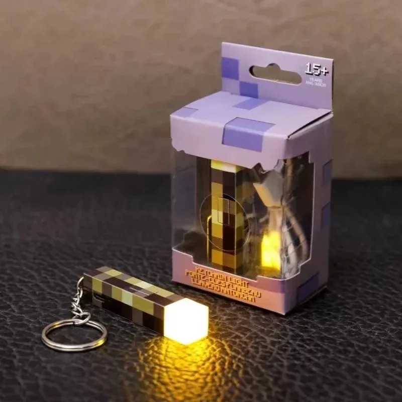 --2025 New World Torch Light Torch Can Shine Keychain Mini Model Pendant Toy Most Popular Festival Mode