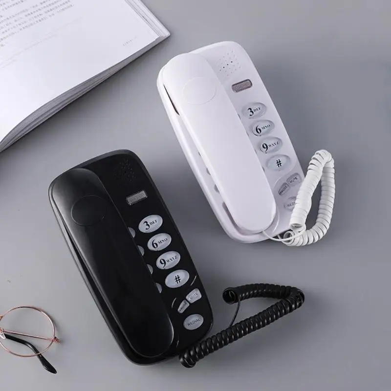 Telepon Dinding 34yc Telepon Dinding Darat Tetap dengan Panggilan Mute dan Redial