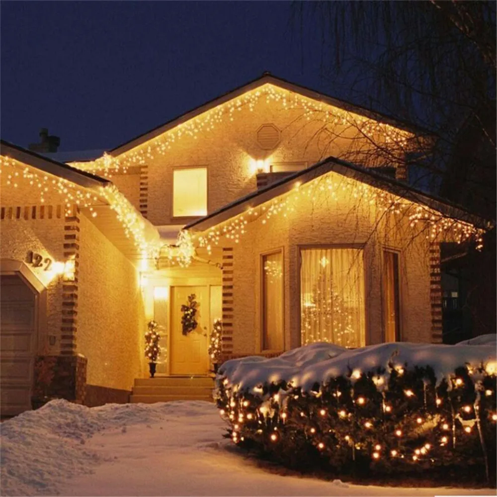 Luci di natale tenda stringa di luce cascata decorazione esterna 5M Droop 0.4-0.6m fata luci a Led per le vacanze in giardino