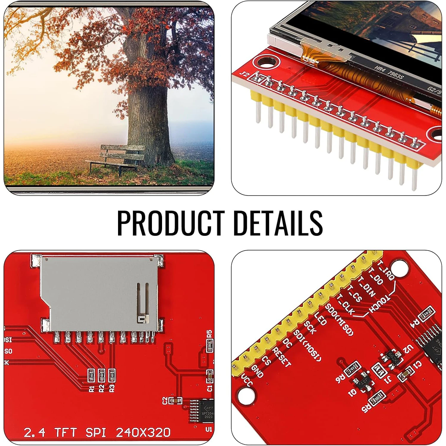 2.4 "spi tft display lcd painel de toque ili9341 240x320 tft lcd escudo da tela toque 5v/3.3v stm32 módulo exibição spi serial