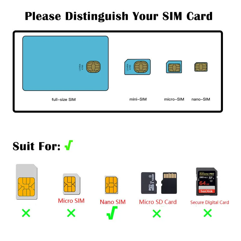 V4sim เคสการ์ตูนนาโนการ์ดและที่ใส่พิน บรรจุการ์ดนาโนและพินโทรศัพท์มือถือ 8 ชิ้น