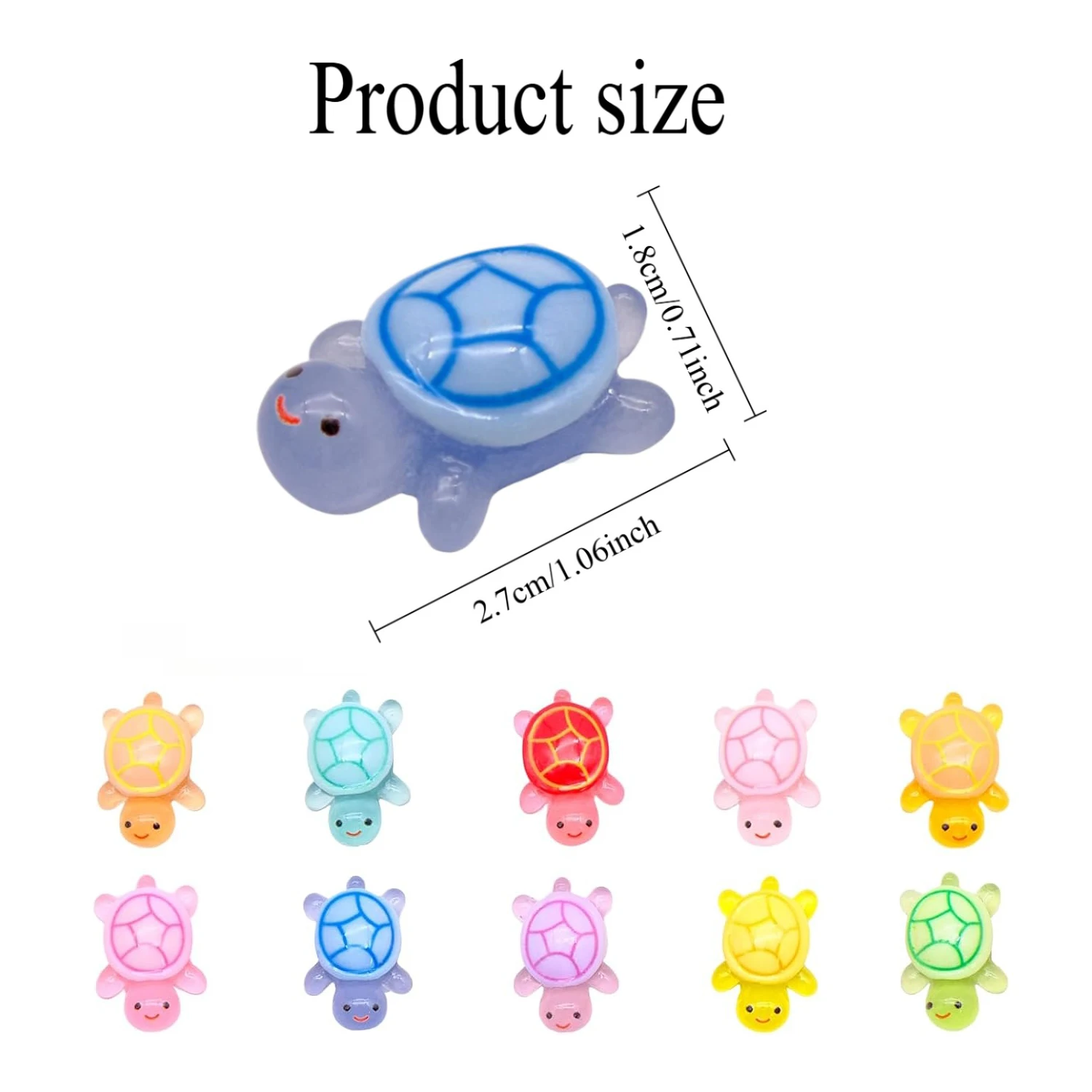 20/50/100 PCS น่ารัก Mini Luminous เต่าเครื่องประดับเรืองแสงใน Dark MiniTurtle Micro Landscape ของเล่นเด็กตกแต่งบ้านของขวัญ