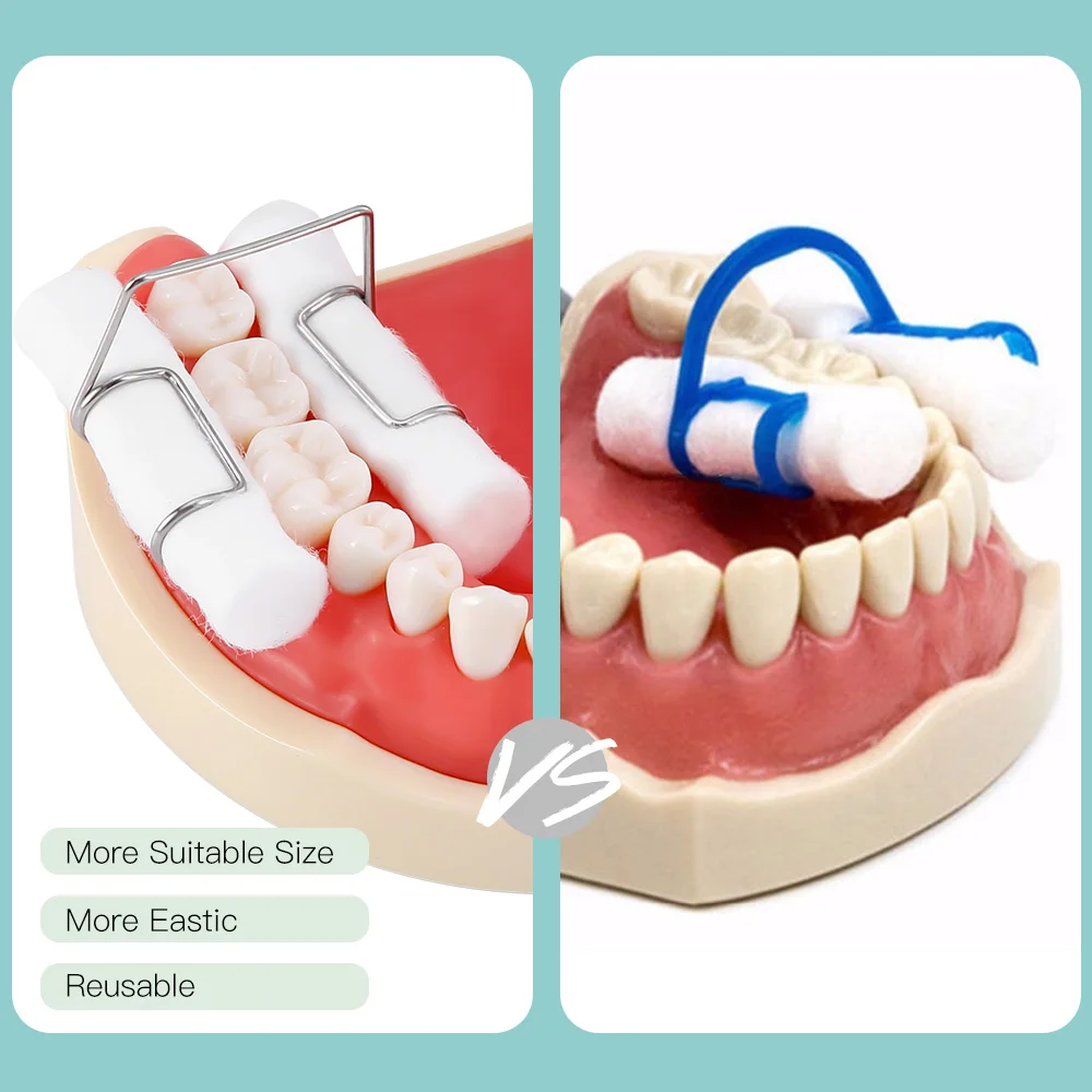4 unids/caja de soporte para rollo de algodón Dental, herramienta de ortodoncia de acero inoxidable, suministros de laboratorio ortopédico para clínica, soporte de algodón Autoclavable