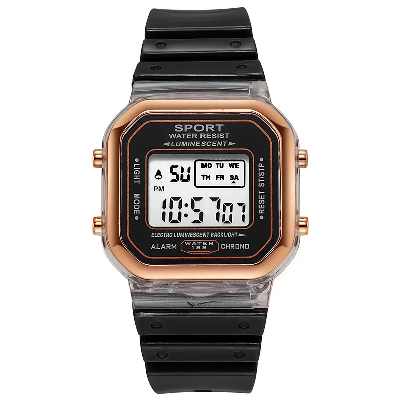 Reloj electrónico transparente para estudiantes de marca a la moda, reloj LED Multicolor caramelo para mujer, reloj deportivo resistente al agua, reloj de regalo