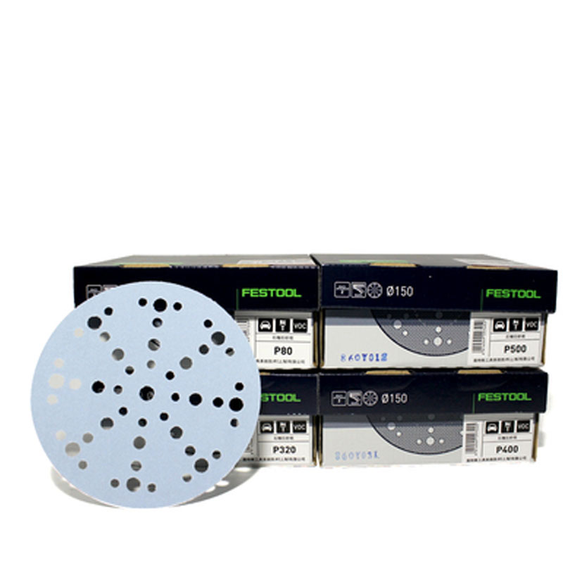 Lixa seca alemã original festool granada 6 "48 poços disco lixa p80 p120 p180 p240 p320 p400 p500 mesa 150m