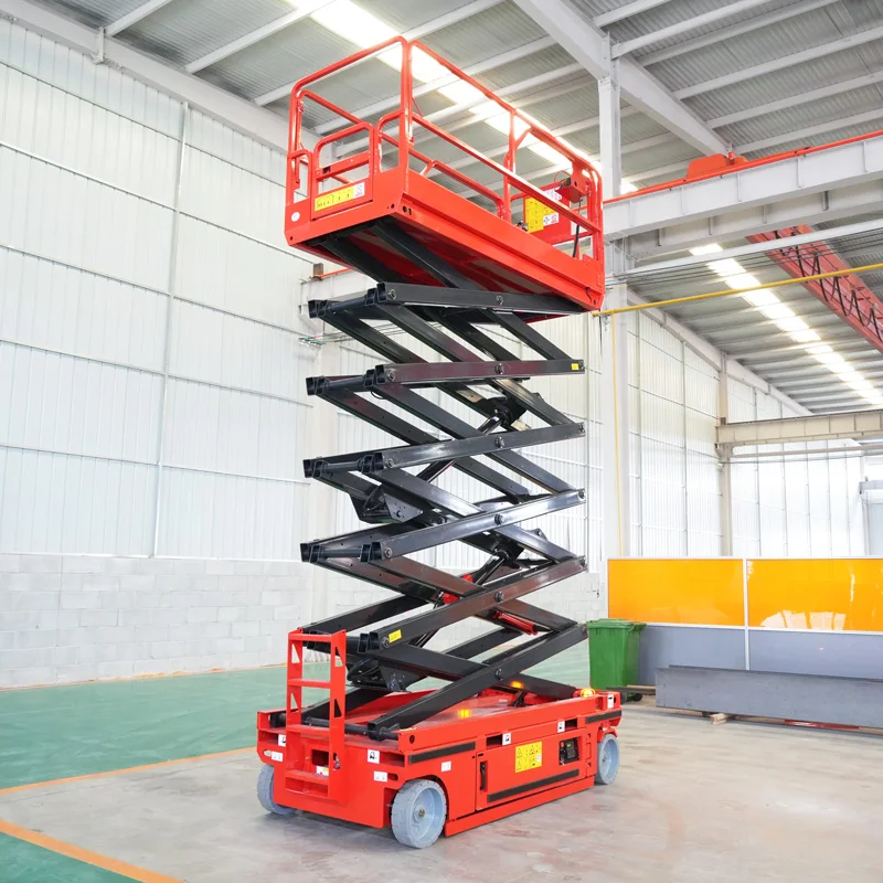 Producto novedoso, plataforma elevadora de tijera hidráulica autopropulsada, trabajo aéreo al aire libre, elevador móvil, andamio, mesa elevadora de almacén