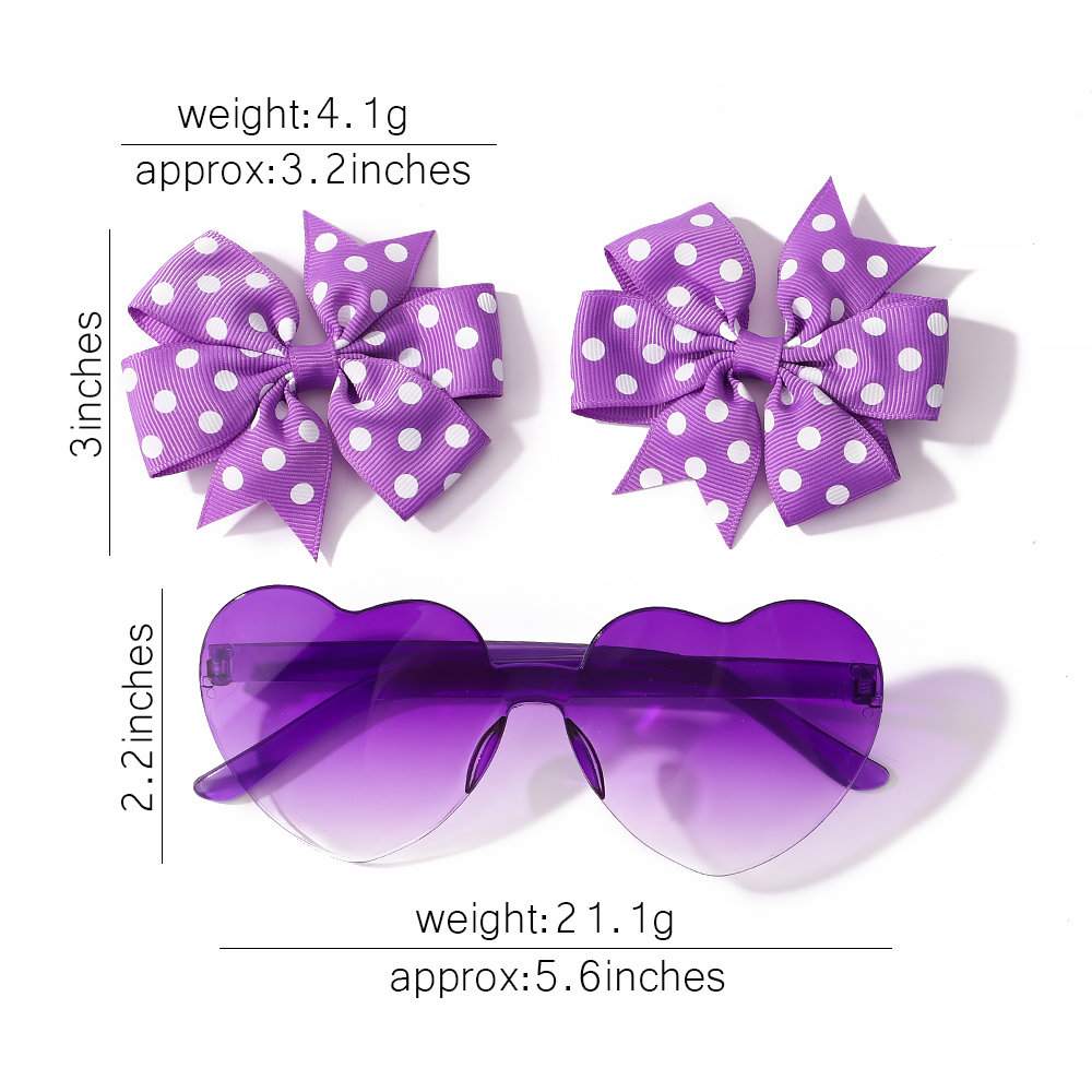 3 Teile/satz Kinder Nette Feste Dot Haarnadel Bunte Herz Sonnenbrille Set Mädchen Boutique Bowknot Haar Clips Kinder Haar Zubehör